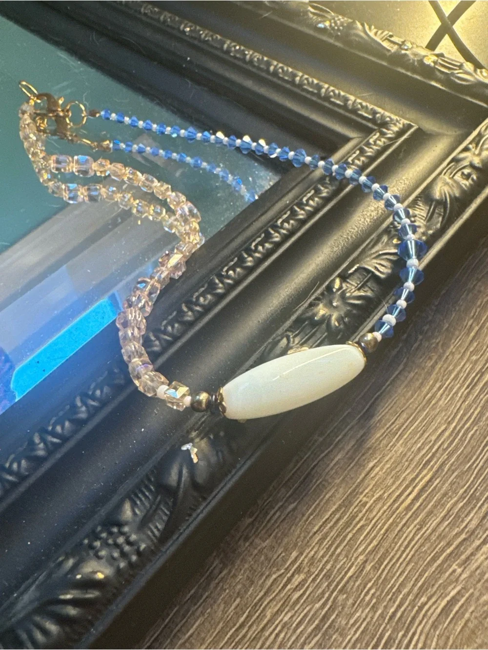 Crystal Beaded Necklace-handmade